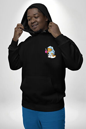 Espresso Patronum Kahve Temalı Tasarım Erkek Kadın Siyah Ön Sırt Baskılı Kapüşonlu Sweatshirt Hoodie