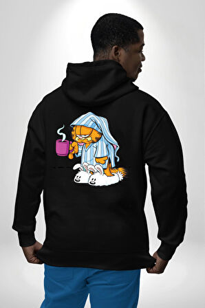Espresso Patronum Kahve Temalı Tasarım Erkek Kadın Siyah Ön Sırt Baskılı Kapüşonlu Sweatshirt Hoodie