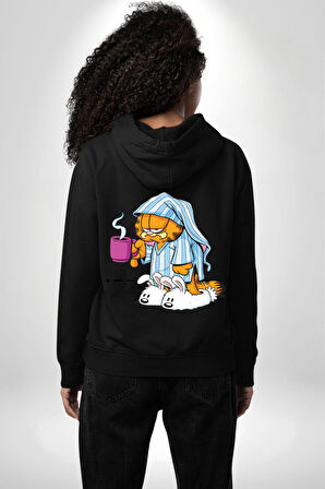 Espresso Patronum Kahve Temalı Tasarım Erkek Kadın Siyah Ön Sırt Baskılı Kapüşonlu Sweatshirt Hoodie