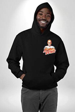 Mr. White Breaking Bad Tasarım Erkek Kadın Siyah Ön Sırt Baskılı Kapüşonlu Sweatshirt Hoodie