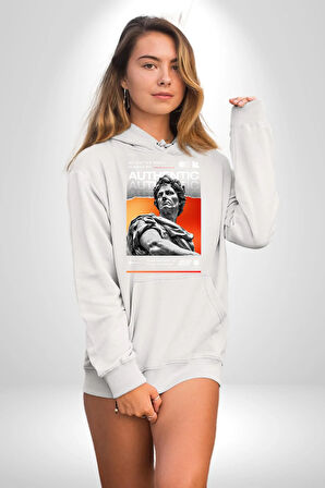 Julius Sezar Antil Heykel Erkek Kadın Beyaz Dijital Baskılı Kapüşonlu Sweatshirt Hoodie