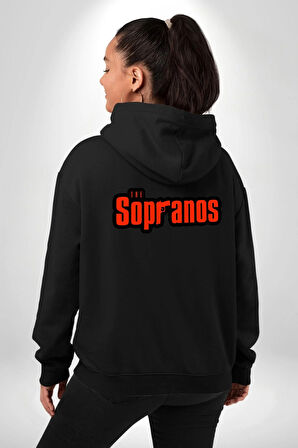 The Sopranos Tv Dizi Erkek Kadın Siyah Ön Sırt Baskılı Kapüşonlu Sweatshirt Hoodie