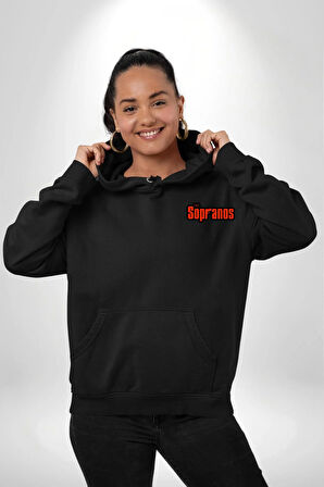 The Sopranos Tv Dizi Erkek Kadın Siyah Ön Sırt Baskılı Kapüşonlu Sweatshirt Hoodie