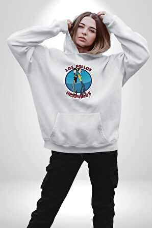 Breaking Bad - Walter White ve Jesse Pinkman Erkek Kadın Beyaz Dijital Baskılı Kapüşonlu Sweatshirt Hoodie