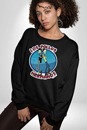 Breaking Bad - Walter White ve Jesse Pinkman Erkek Kadın Unisex Dijital Baskılı Siyah Sweatshirt