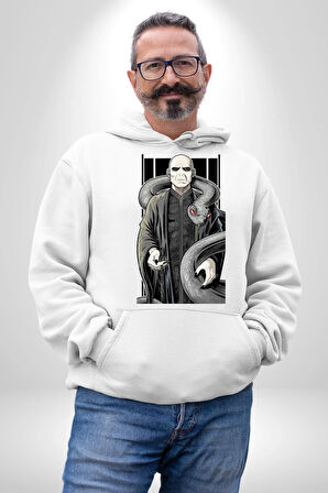 Dark Wizard Lord Harry Potter Karanıklar Lord Erkek Kadın Beyaz Dijital Baskılı Kapüşonlu Sweatshirt Hoodie