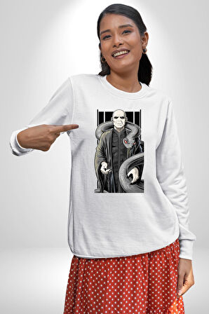 Dark Wizard Lord Harry Potter Karanıklar Lord Erkek Kadın Unisex Dijital Baskılı Beyaz Sweatshirt