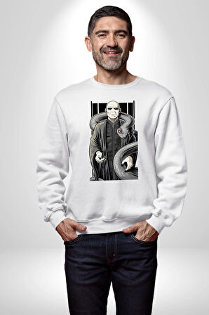 Dark Wizard Lord Harry Potter Karanıklar Lord Erkek Kadın Unisex Dijital Baskılı Beyaz Sweatshirt