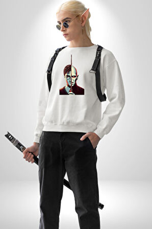 Karanlıklar Lordu Asa Harry Potter Benzerliği Erkek Kadın Unisex Dijital Baskılı Beyaz Sweatshirt