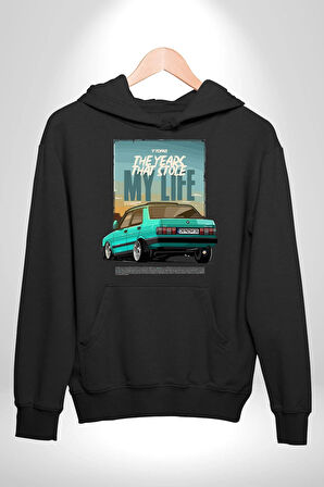 Hatıraları Canlandıran Tofaş Efsanesi! Erkek Kadın Siyah Dijital Baskılı Kapüşonlu Sweatshirt Hoodie