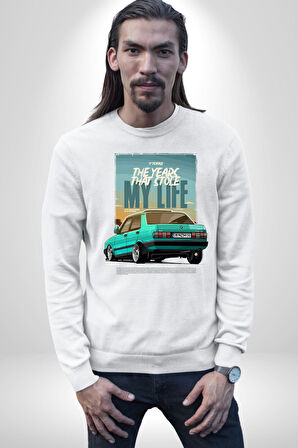 Hatıraları Canlandıran Tofaş Efsanesi! Erkek Kadın Unisex Dijital Baskılı Beyaz Sweatshirt