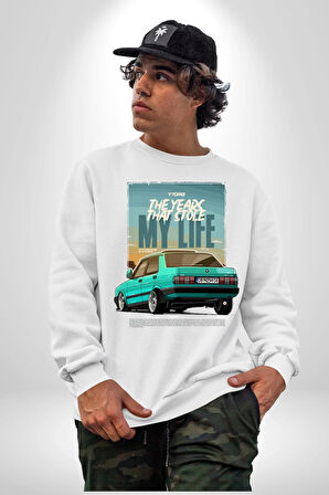 Hatıraları Canlandıran Tofaş Efsanesi! Erkek Kadın Unisex Dijital Baskılı Beyaz Sweatshirt