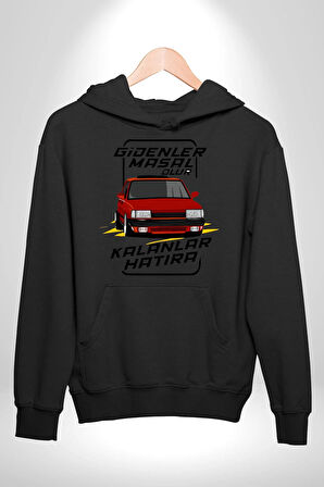 Gidenler Masal Kalanlar Efsane: Tofaş Aşkı! Erkek Kadın Siyah Dijital Baskılı Kapüşonlu Sweatshirt Hoodie