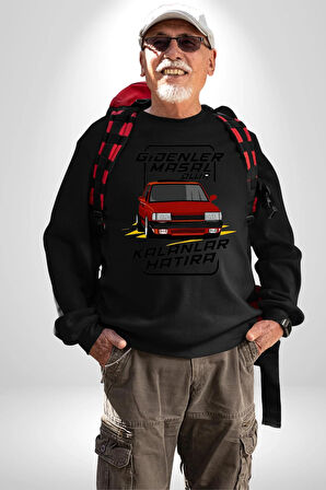 Gidenler Masal Kalanlar Efsane: Tofaş Aşkı! Erkek Kadın Unisex Dijital Baskılı Siyah Sweatshirt