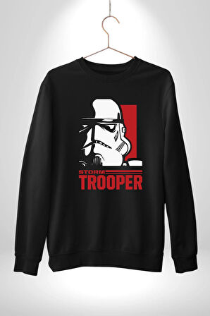 Stormtrooper Stiliyle Güç Seninle Olsun! Erkek Kadın Unisex Dijital Baskılı Siyah Sweatshirt