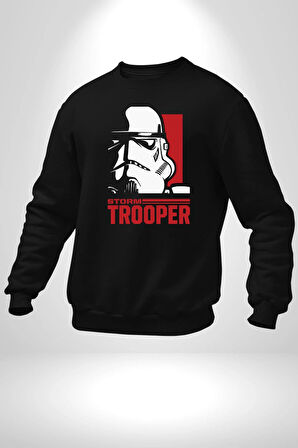 Stormtrooper Stiliyle Güç Seninle Olsun! Erkek Kadın Unisex Dijital Baskılı Siyah Sweatshirt