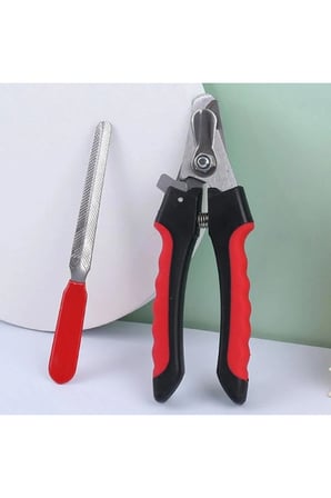 2 Adet Evcil Hayvan Tırnak Makası Seti – Paslanmaz Çelik, Kilitli Tasarım, Törpü Dahil, Pet Nail Clipper Trimmer