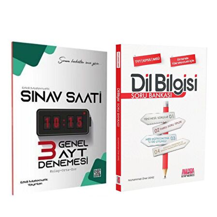 Etkili Matematik AYT Sınav Saati Genel Deneme ve AKM Dil Bilgisi Soru Bankası Seti 2 Kitap