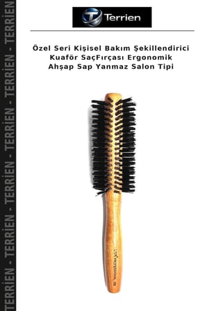 Özel Seri Kişisel Bakım Şekillendirici Kuaför SaçFırçası Ergonomik Ahşap Sap Yanmaz Salon Tipi