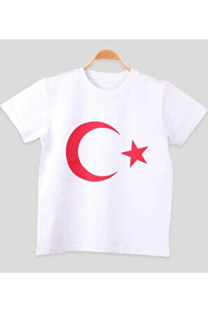 Unısex 23 Nisan 29 Ekim 10 Kasım 19 Mayıs Gösteri Kostüm Atatürk Baskılı Kırmızı Kısa Kol T-shırt