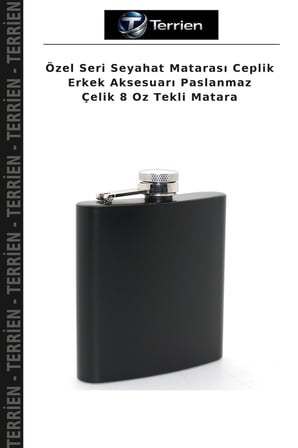 Özel Seri Seyahat Matarası Ceplik Erkek Aksesuarı Paslanmaz Çelik 8 Oz Tekli Matara