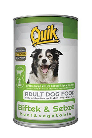 Quik Biftek ve Sebzeli Köpek Maması Konservesi 415 Gr