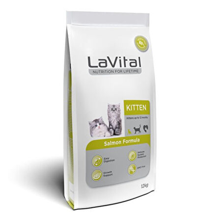 Lavital Kitten Somonlu Yavru Kedi Maması 12 Kg