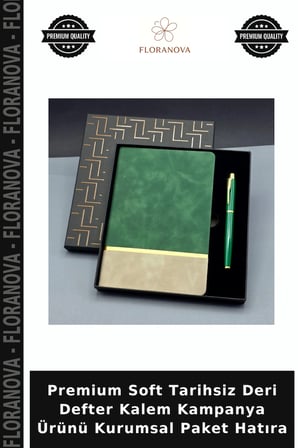 Premium Soft Tarihsiz Deri Defter Kalem Kampanya Ürünü Kurumsal Paket Hatıra