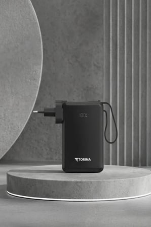 Premium Taşınabilir Batarya TRM-1017 Siyah 22,5W Hızlı Şarj Günlük Enerji Cihaz Besleme