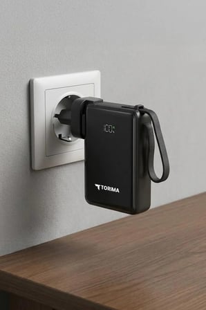 Premium Taşınabilir Batarya TRM-1017 Siyah 22,5W Hızlı Şarj Günlük Enerji Cihaz Besleme