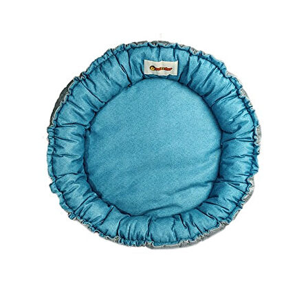 Petzz Sunflower Çift Taraflı Peluş Kedi ve Köpek Yatağı Gri/Mavi 85 Cm