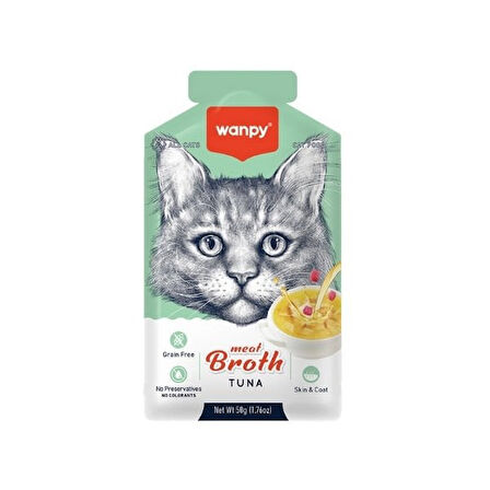 Wanpy Ton Balıklı Tahılsız Kedi Çorbası 50 Gr