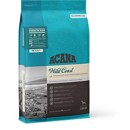 Acana Classics Wild Coast Düşük Tahıllı Balık Sebzeli Yetişkin Köpek Maması 2 Kg