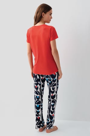 Pierre Cardin Kadın Uzun Paça Pijama Takımı – %50 Pamuk %50 Modal, Kısa Kollu, Yarım Düğmeli