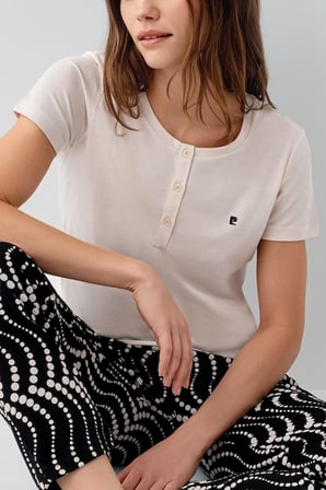 Pierre Cardin Kadın Desenli Pijama Takımı – %50 Pamuk %50 Modal, Yumuşak Dokulu, Rahat Kalıp, Büyük Beden Seçenekli