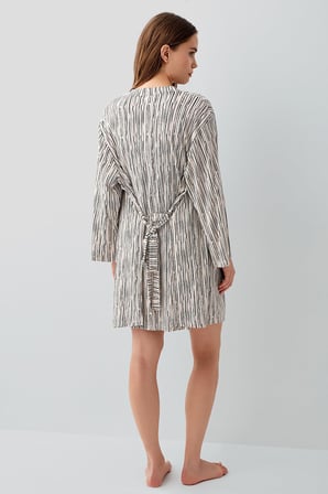 Pierre Cardin Kadın Siyah 3’lü Pijama Takımı – %50 Pamuk %50 Modal, Askılı Üst, Şort ve Desenli Kimono