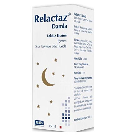 Relactaz Laktaz Enzimi içeren Damla 15 ml
