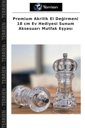 Premium Akrilik El Değirmeni 18 cm Ev Hediyesi Sunum Aksesuarı Mutfak Eşyası