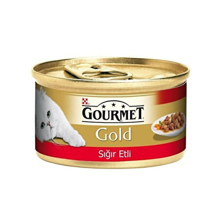 Gourmet Gold Parça Sığır Etli Yetişkin Konserve Kedi Maması 85 Gr