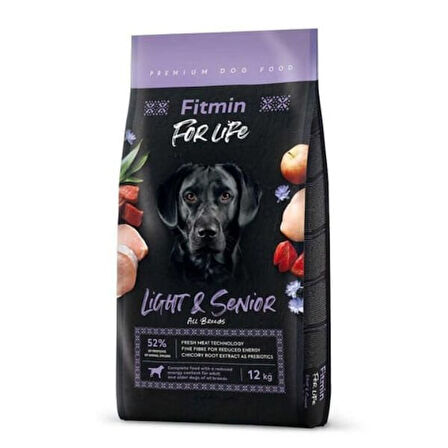 Fitmin For Life Light Tüm Irklar için Kümes Hayvanlı Yaşlı Köpek Maması 12 Kg