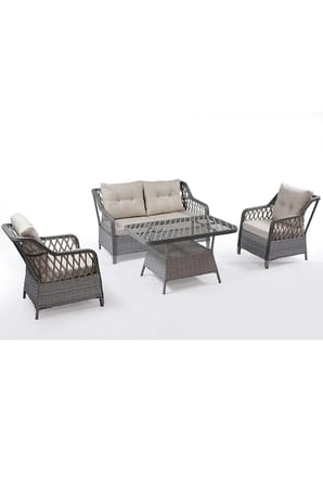 MENEKŞE 2+1+1+masa Rattan Bahçe Balkon Mobilyası