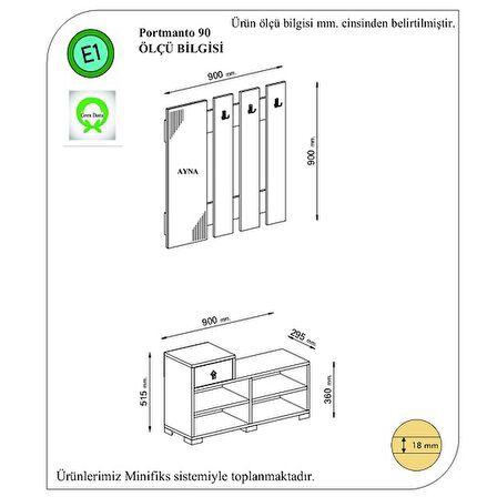 Portmanto Seul Beyaz 90 cm