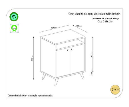 Çok Amaçlı Dolap Kraft Antrasit