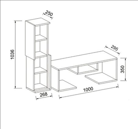 TV Ünitesi Bolu Beyaz Kırmızı 127 cm