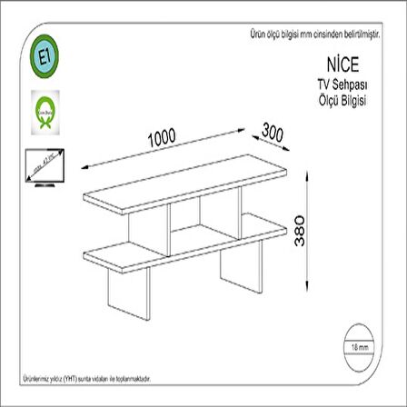 TV Ünitesi Gift Beyaz 100 cm