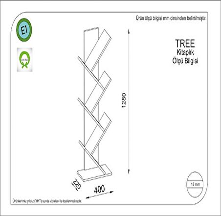 Kitaplık Free Ceviz