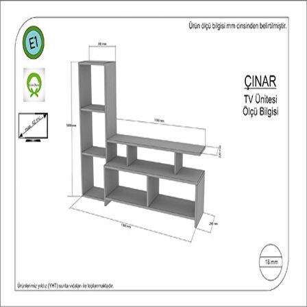 TV Ünitesi Duru Beyaz 130 cm