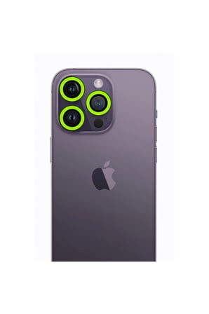 İphone 12 Pro Max Neon Fosforlu Kamera Lens - Yeşil
