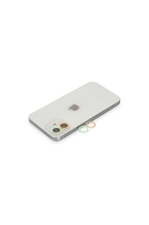 İphone 11 Renkli Kamera Lens Koruma Cam - Turuncu-yeşil