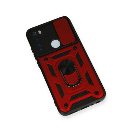 Redmi Note 8 Kılıf Pars Lens Yüzüklü Silikon - Kırmızı